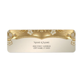 Goud Floral Retour Adres Label