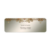 Goud  Floral Retour Adres Label (Voorkant)