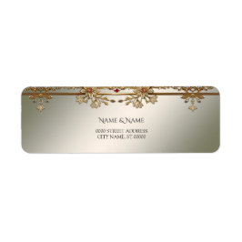 Goud Floral Retour Adres Label