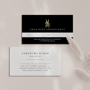 Goud Floral-schaar Hair Salon of Stylist Afsprakenkaartje