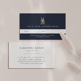 Goud Floral-schaar | Hair Salon of Stylist Afsprakenkaartje