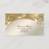 Goud  Floral Visitekaartje (Achterkant)