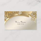 Goud  Floral Visitekaartje (Voorkant)