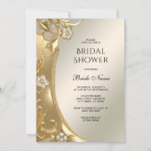 Goud  Floral Vrijgezellenfeest Kaart (Voorkant)