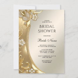 Goud Floral Vrijgezellenfeest Kaart