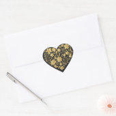 Goud florhart hart sticker (Envelop)