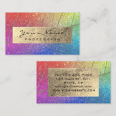 Goud Foil Botanische regenbooggraaf Roze Visitekaartje (Voorkant / Achterkant)