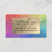 Goud Foil Botanische regenbooggraaf Roze Visitekaartje (Achterkant)