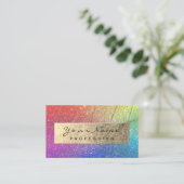 Goud Foil Botanische regenbooggraaf Roze Visitekaartje (Staand voorkant)