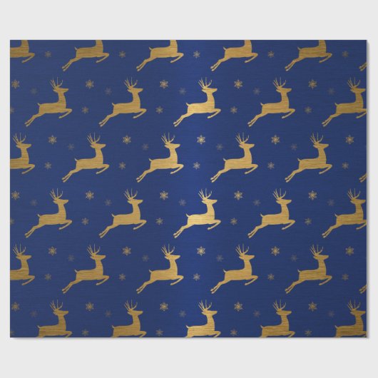 Goud Foil look Reindeer Leaping Cadeaupapier (Vlak)