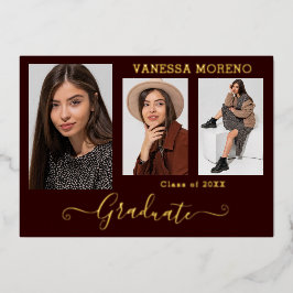 Goud Folie 3 Foto Moderne Calligrafie Afstudeerkaa Folie Uitnodiging