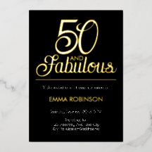 Goud Folie "50 en Fabulous" Vijftigste Verjaardag