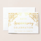 Goud Folie 50ste Verjaardagsfeest Uitnodigingen (Voorkant met envelop)