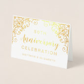 Goud Folie 50ste Verjaardagsfeest Uitnodigingen (Voorkant)