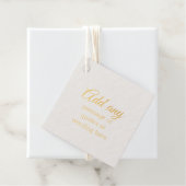 Goud Folie Aangepast Eenvoudig Elegant Wit Bedankjes Labels (Met doos)