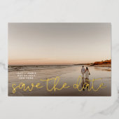Goud Folie Aankondiging Save The Date Kaart (Voorkant)