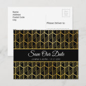 Goud Folie abstract Patroon Save The Date Aankondigingskaart (Voorkant / Achterkant)