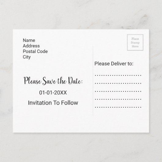 Goud Folie abstract Patroon Save The Date Aankondigingskaart (Achterkant)