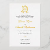 Goud Folie AD Monogram of DA Monogram Uitnodiging (Voorkant)