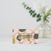 Goud Folie Afwerking | Natuurlijk Bladeren Patroon Visitekaartje (Staand voorkant)