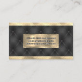 Goud Folie Afwerking | Zwarte Stoffering Opvulling Visitekaartje (Achterkant)