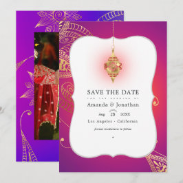 Goud Folie Arabische Bollywood Huwelijksfoto Save The Date