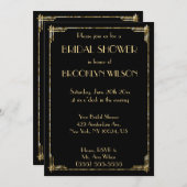 Goud Folie Art Deco Bruiloft Uitnodigingen (Voorkant / Achterkant)