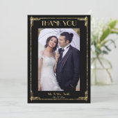 Goud Folie Art Deco Dankjewel Huwelijkskaarten Bedankkaart (Staand voorkant)