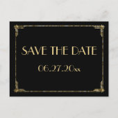 Goud Folie Art Deco Save The Date Kaarten (Voorkant)