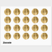 Goud Folie Bruiloft Dank Je Ronde Sticker (Vel)