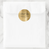 Goud Folie Bruiloft Dank Je Ronde Sticker (Tas)