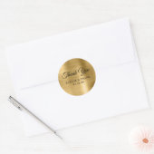 Goud Folie Bruiloft Dank Je Ronde Sticker (Envelop)