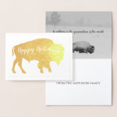 Goud Folie Buffalo Kerstmis Thoreau Citaat Folie Kaarten (Display)