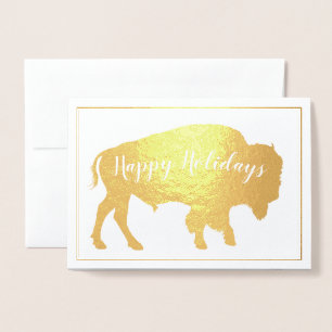Goud Folie Buffalo Kerstmis Thoreau Citaat Kaarten