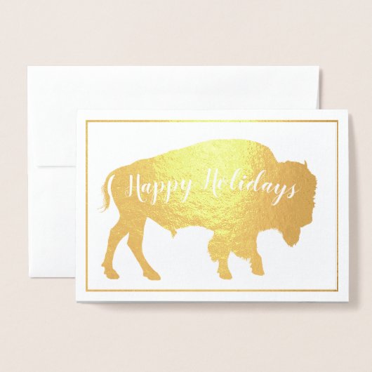 Goud Folie Buffalo Kerstmis Thoreau Citaat Kaarten (Voorkant met envelop)