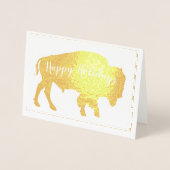 Goud Folie Buffalo Kerstmis Thoreau Citaat Kaarten (Voorkant)