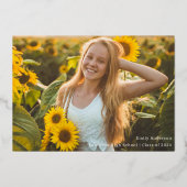 Goud Folie Calligrafie Afstudeeraankondiging Folie Uitnodiging (Voorkant)