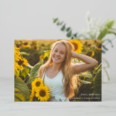 Goud Folie Calligrafie Afstudeeraankondiging Uitnodiging (Staand Voorkant)