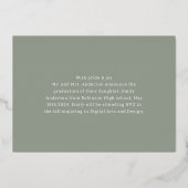 Goud Folie Calligrafie Afstudeeraankondiging Uitnodiging (Achterkant)