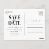 Goud Folie Calligrafie Foto Save the Date Briefkaart (Achterkant)