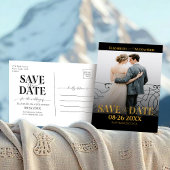 Goud Folie Calligrafie Foto Save the Date Briefkaart