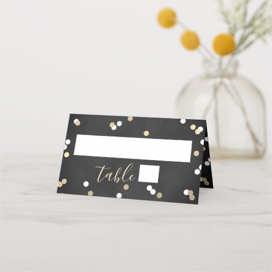 Goud Folie Confetti Bruidsdouche Plaatskaartje (Voorkant)