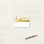 Goud Folie Confetti Stippen Glam Moderne Monogram Post-it® Notes (Op bureau)