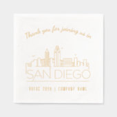 Goud Folie Custom San Diego Show & Event Servetten (Voorkant)