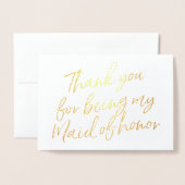 Goud Folie Dank je dat je mijn getuige bent gewees Folie Kaarten (Voorkant met envelop)