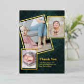 Goud Folie DANK JE WEL Foto Collage Modern QR CODE Uitnodiging (Staand Voorkant)