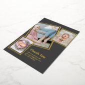 Goud Folie DANK JE WEL Foto Collage Modern QR CODE Uitnodiging (Gedraaid)