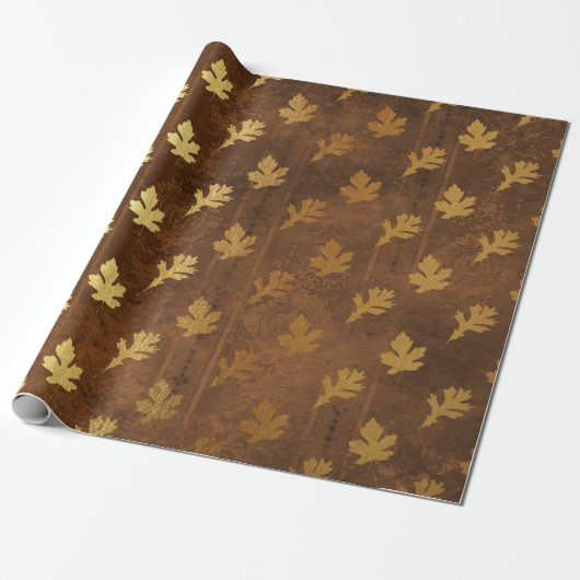 Goud Folie Dankdag Cadeaupapier (Uitgerold)