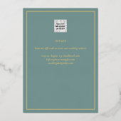 Goud Folie Foto Overlay Salie Bewaar Datum Trouwda Folie Uitnodiging (Achterkant)