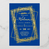 GOUD FOLIE Frame Tekst Nikah Walima Islamitische B Folie Uitnodiging (Voorkant)